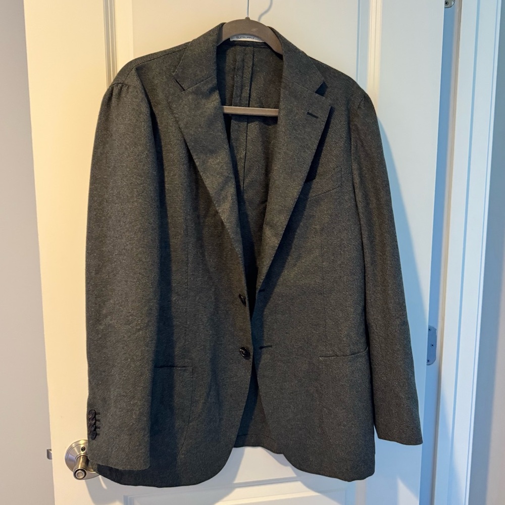 Men's Suitsupply Lazio Suit Jacket Sage Green Cashmere Blazer | Size 46